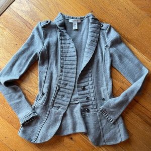 White House Black Market Grey Cardigan Sweater sized XXS